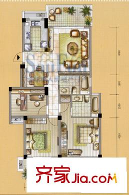 中茵加洲花城 3室戶型圖