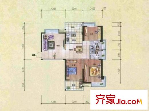 福晟錢隆御景 3室 戶型圖