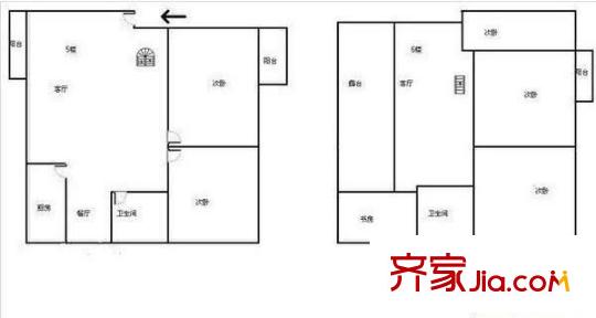 金山碧水三期秋爽苑戶型圖金山碧水三期秋爽苑 6室 戶型圖 6室3廳3衛(wèi)1廚