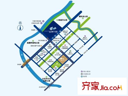 吉寶瀾岸銘郡區(qū)位圖
