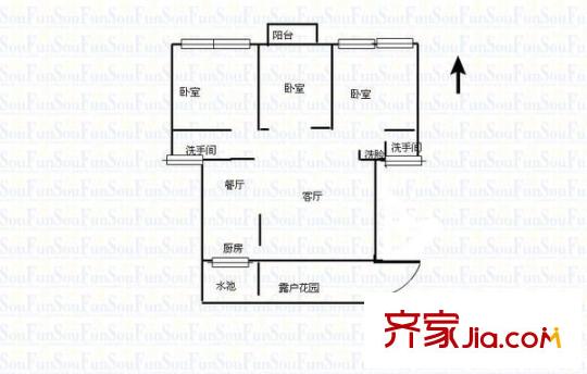 君臨東城 3室 戶型圖