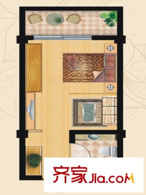 領(lǐng)秀新城戶型圖1#戶型 1室1廳1衛(wèi)1廚
