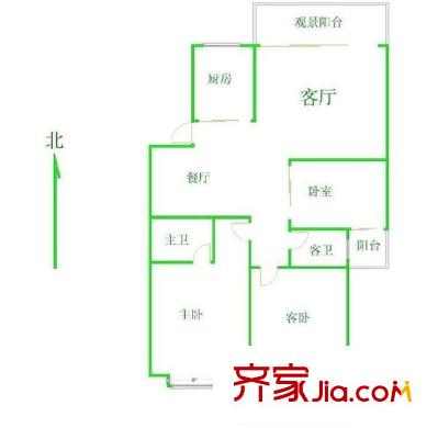 金山碧水二期麒麟苑戶型圖金山碧水二期麒麟苑 3室 戶型圖 3室2廳2衛(wèi)1廚