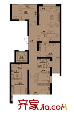 世茂天城二期臻園戶型圖世茂天城2期.臻園 4室 戶型圖 4室2廳2衛(wèi)1廚