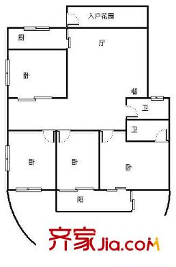 實(shí)華藍(lán)灣雅境 5室 戶型圖