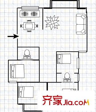 盛天現(xiàn)代城 4室 戶型圖