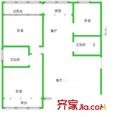 金山碧水二期摘仙苑戶型圖金山碧水二期摘仙苑 3室 戶型圖 3室2廳2衛(wèi)1廚