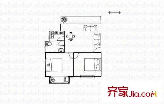 金山碧水二期摘仙苑戶型圖金山碧水二期摘仙苑 2室 戶型圖 2室1廳1衛(wèi)1廚