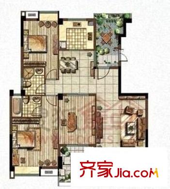 金山碧水三期冬馨苑戶型圖金山碧水三期冬馨苑 3室 戶型圖 3室2廳2衛(wèi)1廚