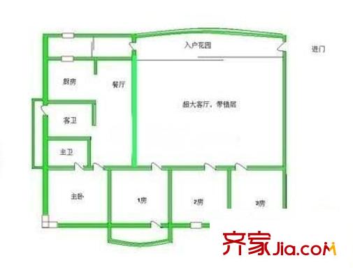 匯創(chuàng)名居二期 5室 戶型圖