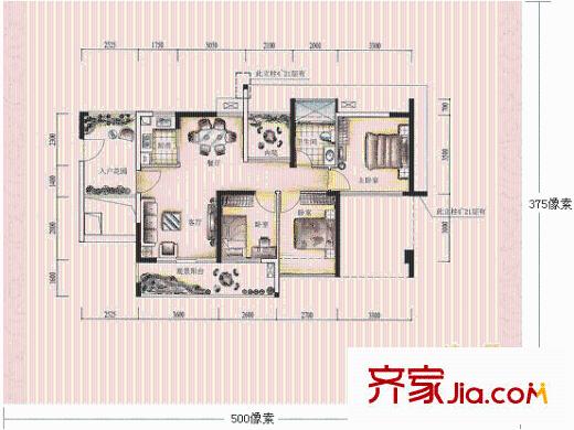 文華小區(qū) 2室 戶型圖