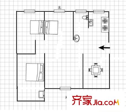 文華小區(qū) 3室 戶型圖