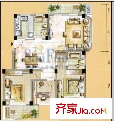 融信三味舒屋 5室 戶型圖