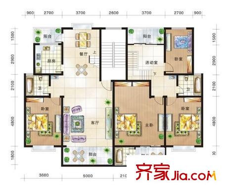 融信三味舒屋 4室 戶(hù)型圖