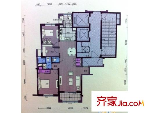 惠靈頓國際社區(qū)二期高層10#標準層B戶型 2室1廳2衛(wèi)1廚