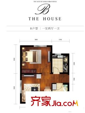 熙匯廣場(chǎng)38號(hào)樓標(biāo)準(zhǔn)層B戶型 1室2廳1衛(wèi)
