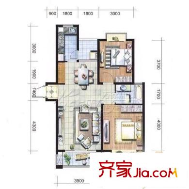 麗景天成 2室 戶型圖