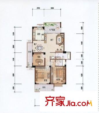 麗景天成 3室 戶型圖