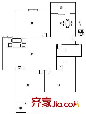 金暉新村 3室 戶型圖