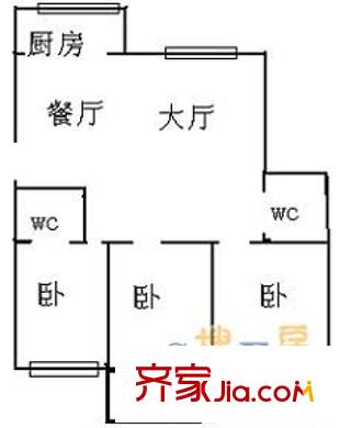 金暉新村 3室 戶型圖