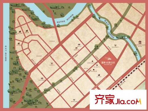 宜禾紅橡公園二期交通圖