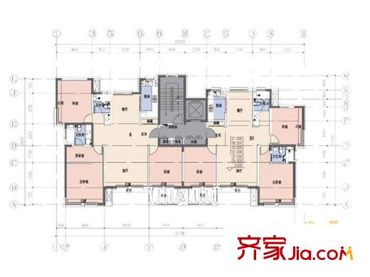 復(fù)地溫莎堡79、80、81號樓標(biāo)準(zhǔn)層平面圖 
