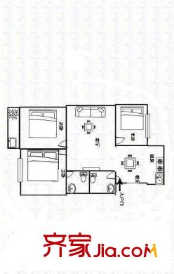 吉元小區(qū) 3室 戶型圖