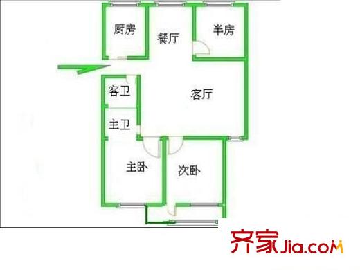 吉元小區(qū) 3室 戶型圖