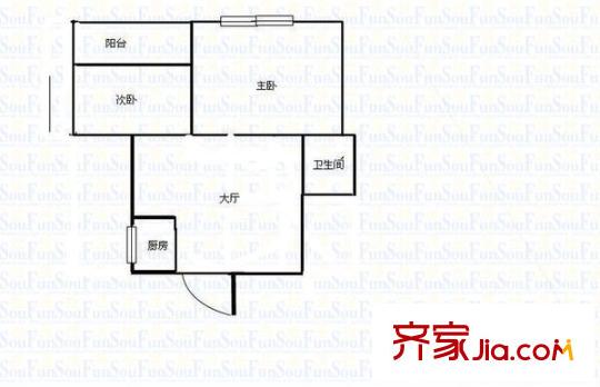 吉元小區(qū) 2室 戶型圖