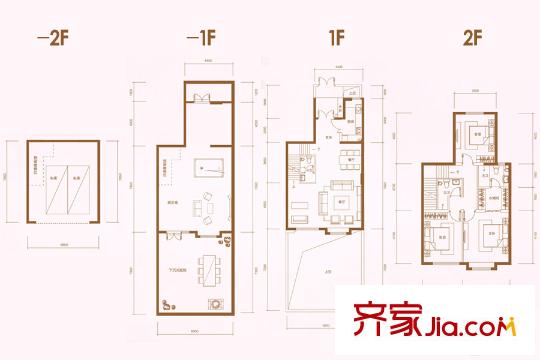 桃源觀邸洋房標(biāo)準(zhǔn)層四室躍層戶型 4室2廳3衛(wèi)1廚