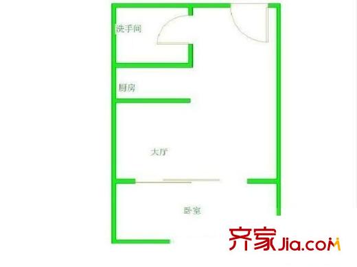阿波羅公寓 1室 戶型圖