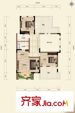 假日花園疊拼別墅JA2戶型三層 2室1廳2衛(wèi)