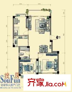 正祥一品新筑戶型圖經(jīng)典戶型 3室