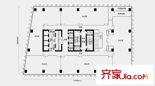 光耀東方國際大廈辦公層20層樓層平面圖 