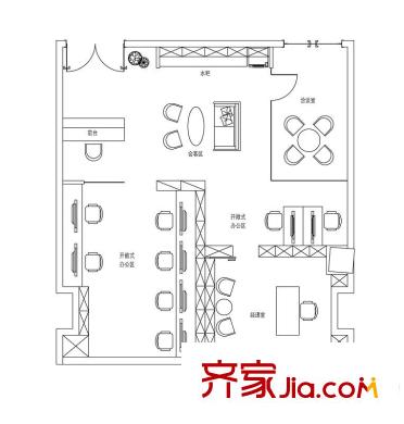 光耀東方國際大廈辦公標準層平面圖 