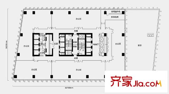 光耀東方國際大廈辦公層6-10層樓層平面圖 