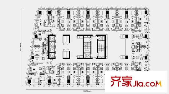 光耀東方國際大廈公寓層21-38層樓層平面圖 