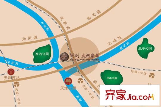 首創(chuàng)大河宸章交通圖