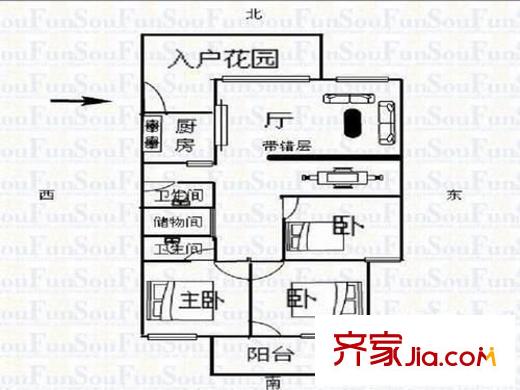 武夷明珠 3室 戶型圖