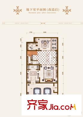 正榮潤平方米灣別墅N2戶型地下室戶型圖 5室3廳4衛(wèi)1廚