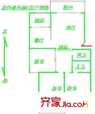 金色維也納 2室 戶型圖
