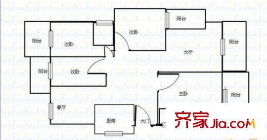 世茂天城一期儷園戶型圖世茂天城一期儷園 4室 戶型圖 4室2廳2衛(wèi)1廚