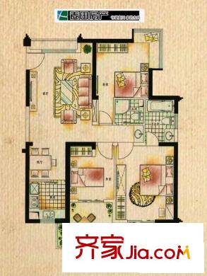 泰禾紅樹(shù)林D區(qū) 3室 戶型圖