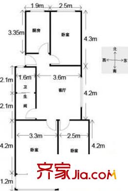 建中小區(qū) 3室 戶型圖