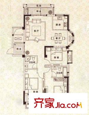 金輝天鵝灣 3室 戶型圖