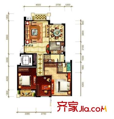 融僑觀邸 3室 戶型圖