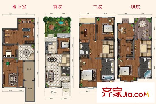 貽成紅墅郡別墅A1戶型 6室1廳4衛(wèi)1廚