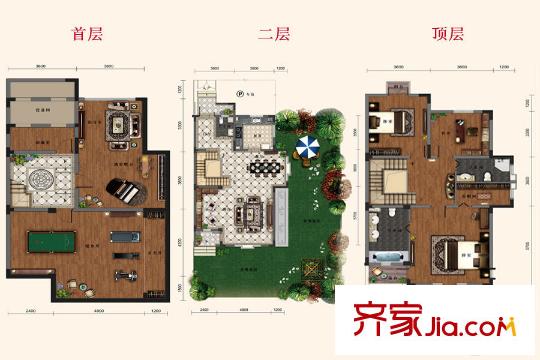 貽成紅墅郡別墅B2戶型 5室2廳3衛(wèi)1廚