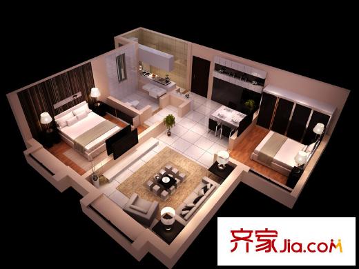 武清五一陽光三期高層標(biāo)準(zhǔn)層M戶型 2室2廳1衛(wèi)1廚
