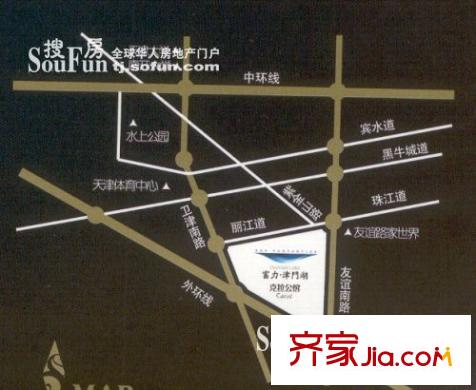 富力津門湖交通圖